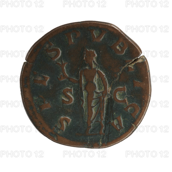 sestertius of Alexander Severus (208–235; Roman emperor 222–235), issuer: Alexander Severus; obverse/personifications and iconography of Alexander Severus; reverse: Spes (personification); dated 231–235 CE; Roman Empire (27 BC–476); Rome; coin; diameter 29.5–30.0 mm; weight 20.49 g