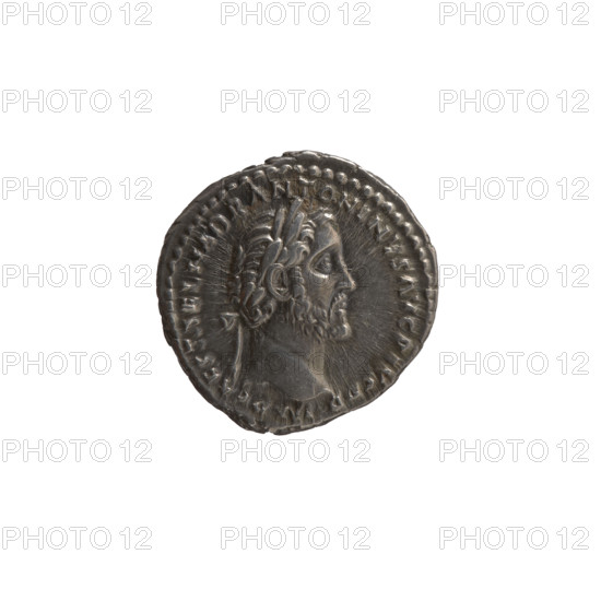 Denarius of Antoninus Pius (86–161; Roman emperor 138–161). Obverse: head of the emperor in a laurel wreath facing right; legend IMP CAES T AEL HADR ANTONINVS AVG PIVS PP. Reverse: Pax standing left, holding a branch in his right hand and a long scepter in his left; legend TR POT XIIII - S IIII; PAX. Date: 150–151. Roman Empire (27 BC–476), Rome. Coin; diameter 18.0 mm, weight 3.55 g; axis 195°. Iconography: Antoninus Pius, scepters, branches, personification Pax.