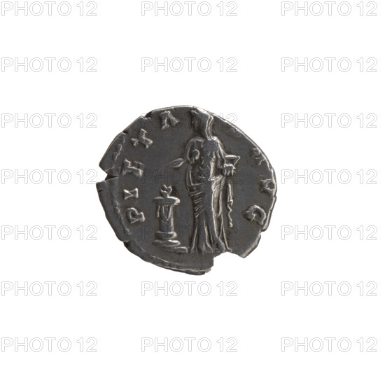 Denarius, Faustina the Elder (98–141; Roman empress 138–141) (posthumous), issuer: Antoninus Pius (86–161; Roman emperor 138–161). Obverse: Bust of Faustina I in drapery facing right, legend D·VA AVG - FAV, TINA all around. Reverse: Pietas in a veil stands left; with right hand she pours incense on a burning altar, in left hand an incense container, legend PIETA - AVG all around. Iconography: incense, altars, Faustina the Elder—iconography, Pietas (personification). After 141 CE, Roman Empire (27 BC–476). Rome. Coin: denarius; weight 2.80 g; diameter 16.5–18.0 mm; axis 195°.