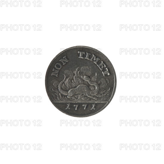 2 Crown proof groschen (Crown proof half zloty), Stanislaw August Poniatowski (King of Poland; 1764–1795), Holzhaeusser, Johann Philip (engraver, 1731/1741–1792), Schröder, Justyn (Mintmaster of the Warsaw Mint 1768–1772). Obv.: Under the crown, a tied monogram composed of the letters SAR, continuous border. Rev.: Salamander in flames, above a semicircular inscription: NON TIMET, date 1771 below the line, continuous border. Crown coin, proof coin, monograms, tied monograms, royal monograms, salamander, symbols, animals, maxims. Polish-Lithuanian Commonwealth (1569–1795), Warsaw, Poland. Coin, mint hallmark. Diameter 17.7 mm; diameter 17.8 mm; weight 1.28 g.