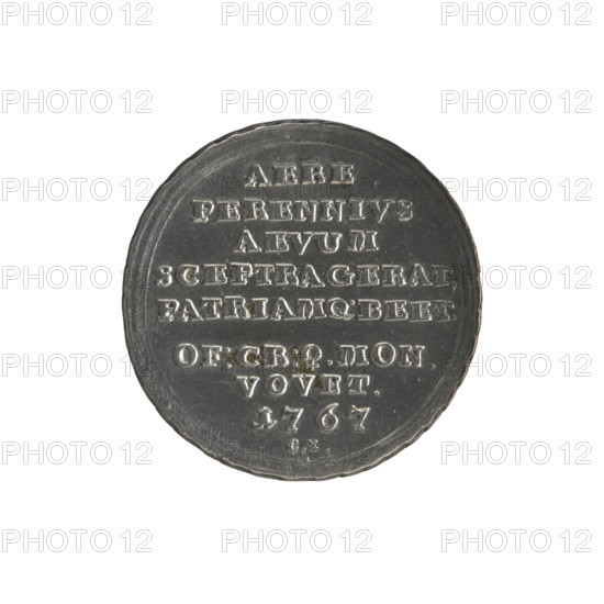 historical troika; Stanislaw August Poniatowski (King of Poland; 1764–1795); Konstanty Jablonowski - inspector (1767); Polish coins; Stanislaw August Poniatowski (King of Poland; 1732–1798) — iconography, portraits of rulers, commemorative coins, inscriptions; Obv.: Head of Stanislaw August turned to the right, around it a divided inscription at the bottom: STANISLAUS AUG. D.G.REX POL.MDL - , continuous border. Rv.: Inscription in eight lines: AERE/PERENNIVS/AEVUM/SCEPTRAGERAT./PATRIAMQ.BEET./OF:CR:?.MON./VOVET./1767, below the CI signature, continuous border, decorative edge. 1767; Polish–Lithuanian Commonwealth (1569–1795), Kraków, Poland; coin (commemorative); diameter 28.4–28.9 mm; weight 9.27 g.