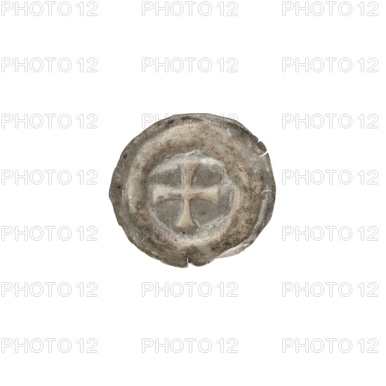 denarius - bracteate; Greek cross I (iconographic); R5 (rare); equal-armed cross (iconographic) with ends of the arms extended; one-sided coin; crosses; Teutonic Knights (order); 2nd half of the 13th century; State of the Teutonic Order (1226–1525); coin (one-sided); diameter 16.4 mm; diameter 16.6 mm; weight 0.18 g WQXBCFS