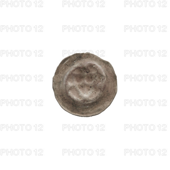 Denarius (bracteate); triangular shield with a cross whose arms reach the edge; shield motif with additional shields and balls; one-sided coin. Teutonic Knights (Order). ca. 1307/1308–ca. 1317/1318. Coin (one-sided). Diameter 14.7 mm; weight 0.23 g. WQXBCFS