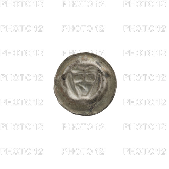 Denarius - bracteate; one-sided coin depicting a triangular shield bearing a cross with arms reaching the edge; shields; iconography linked to the Teutonic Knights (order); illegible mark above the shield; ca. 1307/1308–ca. 1317/1318; State of the Teutonic Order (1226–1525); diameter 14.7 mm; weight 0.28 g WQXBCFS
