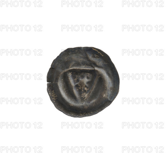 denarius - bracteate; shield with star I (iconographic); AR mark; shields; triangular shield (iconographic); stars; one-sided coin; six-pointed star (iconographic); Teutonic Knights (order); Triangular shield with a six-pointed star; 4th quarter of the 13th century; State of the Teutonic Order (1226-1525); coin (one-sided); diameter 17 mm; weight 0.18 g WQXBCFS