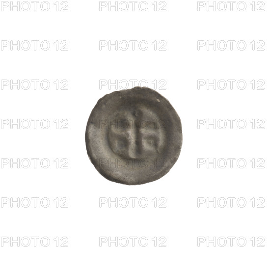 Denarius - bracteate; one-sided coin depicting a Latin cross with rounded arm ends and equal-armed crosses; additional diagonal cross on both sides of the longer arm; crosses with rounded arms similar to rhombuses. Teutonic Knights (order). Dated ca. 1317/1318–ca. 1327/1328. Coin (one-sided). Diameter 14.2 mm, weight 0.18 g.