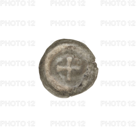 Denarius - bracteate; iconography: Greek (equal-armed) cross with ends of the arms extended; one-sided coin; R5 (rare); Teutonic Knights (order); 2nd half of the 13th century; State of the Teutonic Order (1226–1525); coin (one-sided); diameter 16.8 mm; weight 0.25 g. WQXBCFS