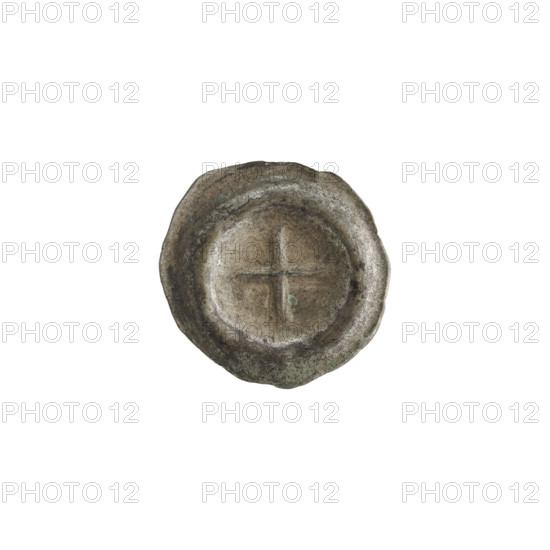 denarius - bracteate, Greek cross I (iconographic), R5 (rare), equal-armed cross (iconographic), one-sided coin, crosses, Teutonic Knights (order), equal-armed cross, 2nd half of the 13th century, State of the Teutonic Order (1226–1525), coin (one-sided), diameter 16.7 mm, weight 0.29 g