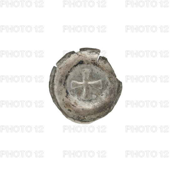 Denarius - bracteate, Greek cross I (iconographic), R5 (rarity), Potocki-Pilawa, equal-armed cross (iconographic), one-sided coin, crosses, Teutonic Knights (order), equal-armed cross with ends of the arms extended, 2nd half of the 13th century, State of the Teutonic Order (1226–1525), coin (one-sided), diameter 16.9 mm, weight 0.22 g