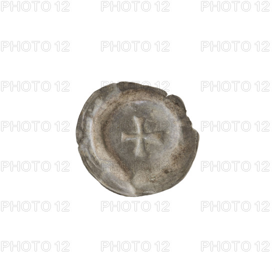 Denarius - bracteate; one-sided coin depicting an equal-armed (Greek) cross with ends of the arms extended; iconographic type Greek cross I; rarity R5 (rare); Teutonic Knights (Order); 2nd half of the 13th century; State of the Teutonic Order (1226–1525); diameter 17.4 mm; weight 0.30 g. WQXBCFS