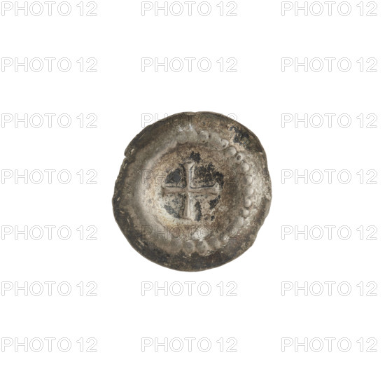 Denarius - bracteate, R5 (rarity); Greek cross I, AR punch; one-sided coin with an equal-armed cross in a beaded border, the ends of the arms slightly widened; 2nd half of the 13th century; State of the Teutonic Order (1226–1525); coin (one-sided); diameters 19.7 mm and 16.7 mm; weight 0.24 g.