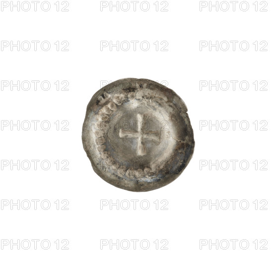 Denarius - bracteate, R5 (rarity). Greek cross I, AR punch, one-sided coin; an equal-armed cross in a beaded border with the ends of the arms slightly widened. 2nd half of the 13th century. State of the Teutonic Order (1226–1525). Coin (one-sided). Diameter 19.7 mm and 16.7 mm, weight 0.24 g.
