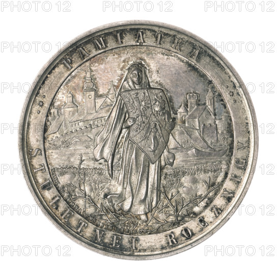 Souvenir of the Centenary of the Constitution of May 3; artist: Juliusz Kossak (1824–1899); designer: Mieczyslaw Kurnatowski (1833–1904); subject: allegories; object: anniversary medal commemorating the Constitution of May 3 (1791); style: secession; maker: State Mint (Warsaw); date: 1891; medium/place: Poland, Kraków; form: medal.