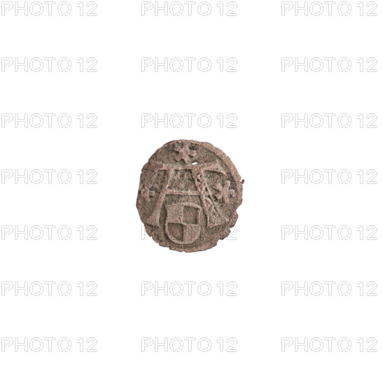 denarius, Decius, Jost Ludwik (fl. 1528-1535), Straub (Strawb), Heinrich, publisher, Wille, Albrecht (fl. 1520-?), publisher, R3 (rarity), eagles, Hohenzollern (coat of arms), rosettes, Albrecht Hohenzollern (Prince of Prussia; 1490-1568), Obv. In the beaded border the letter A, below which the heraldic shield of the Hohenzollerns. On both sides of the letter and above it, one rosette. Rev. In a pearl border a Prussian eagle. On its chest a crowned shield with the letter S. 1529–1531, Königsberg, Ducal Prussia (1525–1701), coin: diameter 12.1 mm, weight 0.20 g, axis 50 degrees.