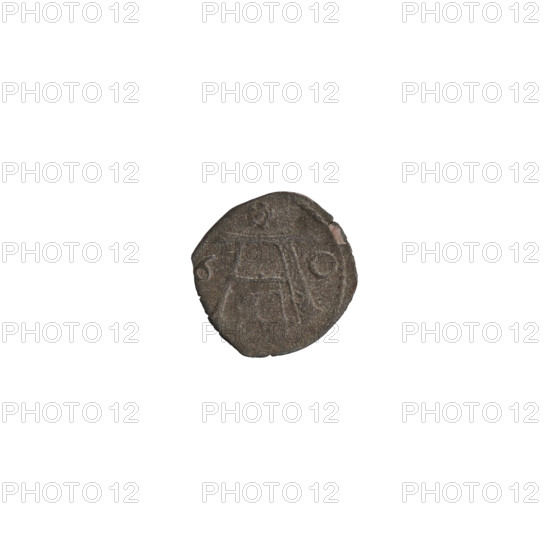 denarius; publisher: Lentz, Gerhard, Lauterbach, Casper; R4 (rarity); motifs: eagles, Hohenzollern coat of arms, rosettes; subject: Albrecht Hohenzollern (Prince of Prussia; 1490–1568); obverse: in the pearly border the letter A with the Hohenzollern coat of arms below, numerals of the date 6 - 0 at the sides, a rosette above the letter, Prussian eagle with a crowned shield on his chest bearing the letter S; date: 1560, Königsberg, Ducal Prussia (1525–1701); object: coin (denarius); diameter 12.7 mm; weight 0.41 g; axis 0 degrees.