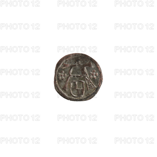 Denarius, Wille, Albrecht (fl. 1520-?), publisher; Decius, Jost Ludwik (fl. 1528-1535); Straub (Strawb), Heinrich, publisher; R3 (rarity). Obverse: In a beaded border the letter A, below which the Hohenzollern coat of arms; on both sides of and above the letter one rosette. Reverse: In a pearl border a Prussian eagle; on its chest a crowned shield with the letter S. 1529–1531, Königsberg, Ducal Prussia (1525–1701). Albrecht Hohenzollern (Prince of Prussia; 1490–1568). Coin; diameter 13.0 mm; weight 0.37 g; axis 330°.