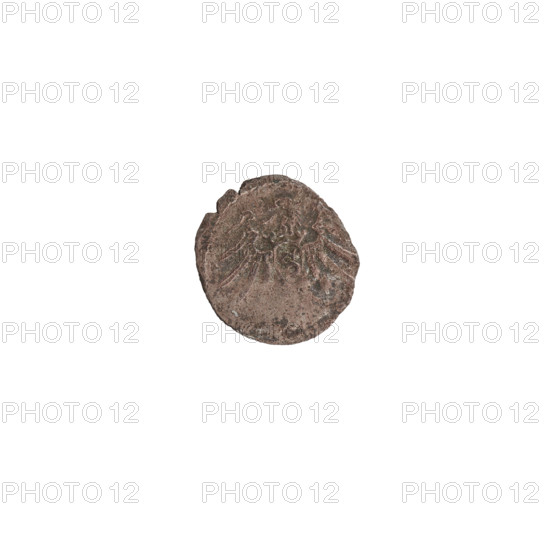 denarius, Goebell, Hans, R4 (rarity), eagles, Hohenzollern (coat of arms), Albrecht Hohenzollern (Prince of Prussia; 1490–1568). Obverse: in the beaded border the letter A, beneath which the Hohenzollern coat of arms; in the field, on the sides of the letters, numerals - 3; above the letter a rosette. Reverse: in the beaded border the Prussian eagle; on its chest a crowned shield with the letter S. 1563. Ducal Prussia (1525–1701), Königsberg. Coin: diameter 12.7 mm, weight 0.36 g, axis 315°