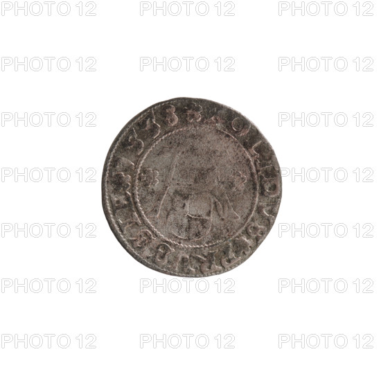 szelag, Nimptsch (Nimsch), Wolf, R (rarity), eagles, rosettes, Hohenzollern (coat of arms), Albrecht Hohenzollern (Prince of Prussia; 1490-1568), Obv. Prussian eagle, on its chest the crowned letter S. On the rim, between the pearl borders, an inscription beginning with a tower - the mint master's mark. Between the words one dot ALBERTVS DG DVX PRVSSIE Rev. The letter A, below which the heraldic shield of the Hohenzollerns. On both sides of the letter, one rosette. On the rim, between the pearl borders, an inscription beginning with a rosette. One rosette between the words. SOLIDVS PRVSSIE I558, 1558, Ducal Prussia (1525-1701), Königsberg, coin: diameter 19.5 mm, weight 1.05 g, axis 315 degrees.