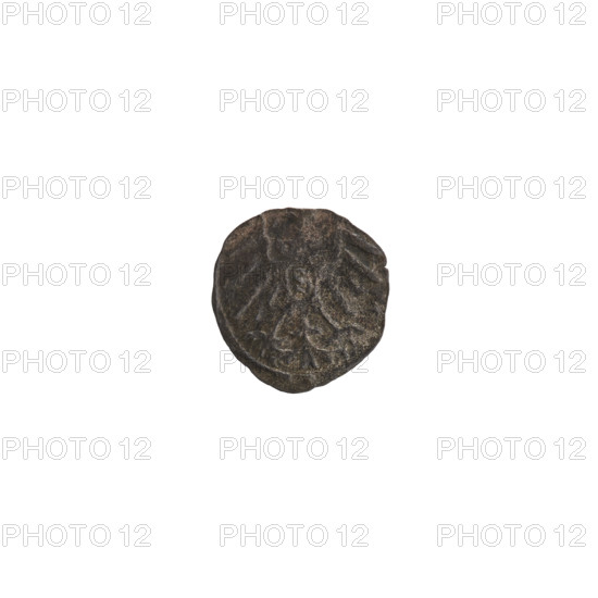 Denarius, Nimptsch (Nimsch), Wolf, R5 (rarity); obverse: in the beaded border the letter A beneath which is the Hohenzollern coat of arms; on the sides of the letter the numerals of the date 5 - 9; above the letter a rosette. Reverse: in the beaded border the Prussian eagle with a crowned shield bearing the letter S on its chest. 1559. Ducal Prussia (1525–1701), Königsberg. Coin; diameter 12.6 mm; weight 0.29 g; axis 90 degrees.