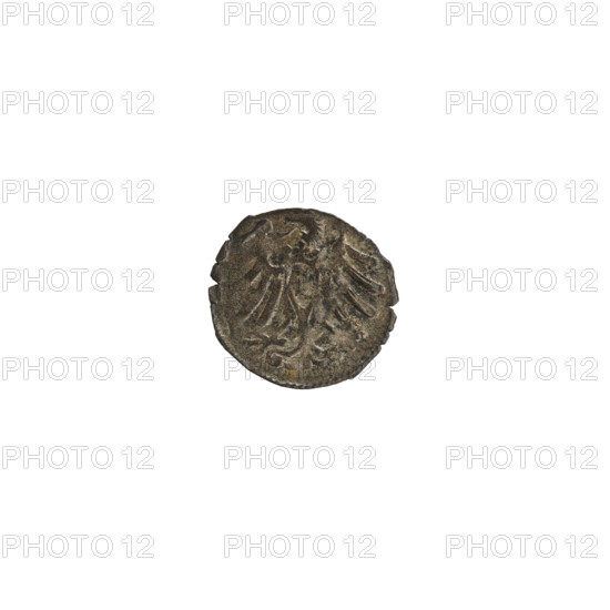 Denarius, Goebell, Hans, R4 (rarity). Obverse: in beaded border the letter A beneath the Hohenzollern coat of arms; numerals of the date 6 - 3 on the sides of the letter; rosette above the letter. Reverse: in beaded border the Prussian eagle with a crowned shield bearing the letter S on its chest. 1563. Ducal Prussia (1525–1701), Königsberg. Albrecht Hohenzollern (Prince of Prussia; 1490–1568). Coin; diameter 12.9 mm; weight 0.42 g; axis 250°.