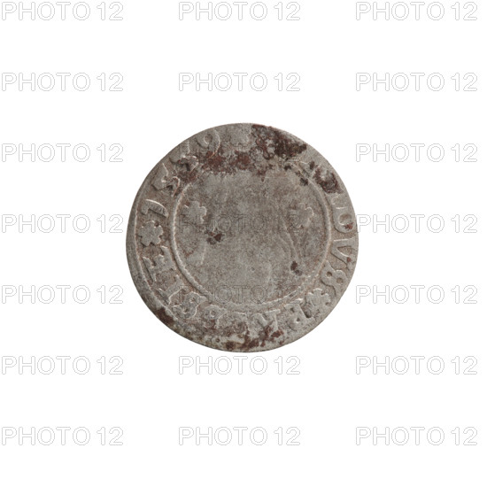 szelag, Nimptsch (Nimsch), Wolf, R (rarity), eagles, Hohenzollern (coat of arms), rosettes, Albrecht Hohenzollern (Prince of Prussia; 1490–1568). Obverse: outline of a Prussian eagle; on the rim between pearl-shaped borders an inscription beginning with a tower — the mint master's sign; between the words one dot: ALBERTVS DG DVX PRVSSIE. Reverse: outline of the letter A with the Hohenzollern coat of arms beneath; one rosette on each side of the letter; on the rim between pearl-shaped borders an inscription with a rosette between words: DVS PRVSSIE 1559. Ducal Prussia (1525–1701), Königsberg. Coin: diameter 19.3 mm, weight 0.79 g, axis 45 degrees.