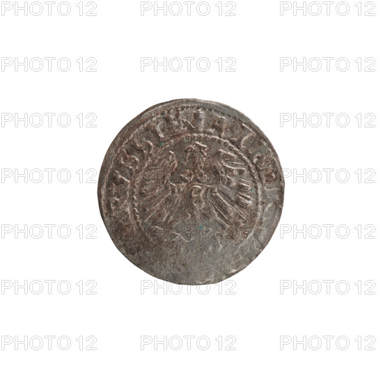 szelag, Lentz, Gerhard, Lauterbach, Casper, publisher, R1 (rarity), eagles, rosettes, Hohenzollern (coat of arms), Albrecht Hohenzollern (Prince of Prussia; 1490–1568). Obv.: Prussian eagle, on its chest the crowned letter S. On the rim, between the pearl borders, an inscription beginning with a tower — the mint master's mark; between the words, one dot each: ALBER, PRVSSIE. Rev.: The letter A, beneath which the heraldic shield of the Hohenzollerns. On both sides of the letters, one rosette. In the rim between the pearl borders an inscription beginning with a rosette; between the words one rosette: SOLIDVS PRVSS. O. 1560. Ducal Prussia (1525–1701), Königsberg. Coin: diameter 20.0 mm, weight 1.20 g, axis 260°.