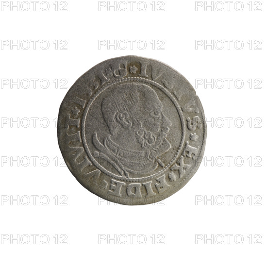 grosz, Decius, Jost Ludwik (fl. 1528-1535), Straub (Strawb), Heinrich, publisher, Wille, Albrecht (fl. 1520-?), publisher, R1 (rarity), eagles, Albrecht Hohenzollern (Prince of Prussia; 1490-1568) - iconography, Hohenzollern (coat of arms), male busts in armour, Aw. Prussian Eagle, on its breast a crowned letter S. Along the rim, between the pearly borders, an inscription beginning with a rosette AL, ER*D*G*MAR*BRAN*DVX*PRVSS Rw. Male bust in armor, profile turned to the right, short hair, beard with sideburns. Along the rim, between the pearly borders, an inscription beginning with the Hohenzollern coat of arms *IV, VS*EX*FIDE*VIVIT*I53I*, 1531, Ducal Prussia (1525-1701), Königsberg, coin, coin: diameter 23.1 mm, weight 1.87 g, axis 225 degrees.