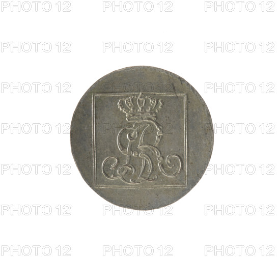 silver Crown groschen, Stanislaw August Poniatowski (King of Poland; 1764–1795), Brenn, Efraim (fl. 1774–1792), Stanislaw August Poniatowski (King of Poland; 1732–1798), monograms, tied monograms, royal monograms, inscriptions, Crown coins, Polish coins. Obverse: in a square frame, under the crown, a tied monogram composed of the letters SAR, pearl border. Reverse: in a square frame an inscription in five lines: 320/EX/MARCA/PURA.COL./1778, on the sides of the square: 1.GR./R.POL./MDL/EB, pearl border. 1778, Polish–Lithuanian Commonwealth (1569–1795), Warsaw, Poland. Coin; diameter 20.8–21.0 mm, weight 2.25 g.
