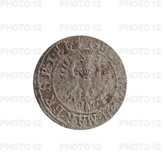szelag, Pfahler, Ernest; George William Hohenzollern (Elector of Brandenburg; Prince of Prussia; 1620–1640). Coin (szelag), Ducal Prussia (1525–1701), Königsberg, 1626. Obverse: Prussian eagle bearing on its chest the crowned letter S; in the rim an inscription beginning with a heart — GEORG.WILH.MAR.BR.SRIEL. Reverse: monogram composed of the letters GW; in the rim an inscription divided by the Hohenzollern coat of arms +SOLIDVS.PR - VSSIAE. Diameter 16.3 mm; weight 0.55 g; axis 0°.