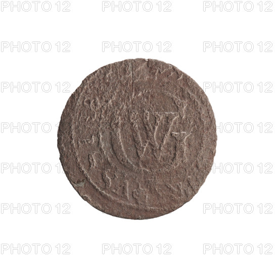 Szelag minted by Ernest Pfahler. Obverse: Prussian eagle with a crowned letter S on its chest; in the rim between the borders an inscription beginning with a heart — the hallmark — 'EORG.WILH.MAR.' Reverse: monogram composed of the letters GW; in the rim between the borders an inscription beginning with a rosette, divided by the Hohenzollern coat of arms, reading 'R - VSSIAE, 1619 - 1640.' Features eagles, Hohenzollern coat of arms, rosettes. Ducal Prussia (1525–1701), Königsberg. Coin; diameter 16.2 mm, weight 0.46 g, axis 0°.