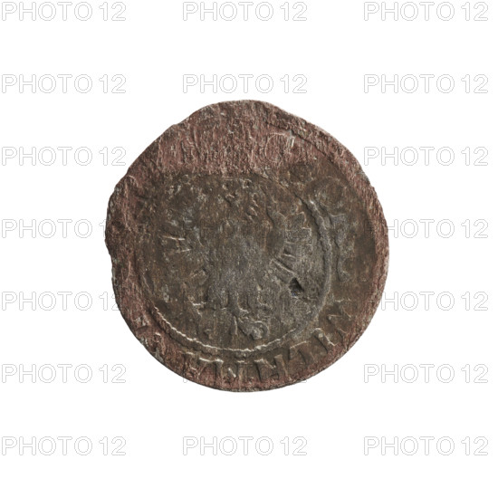 szelag; maker: Pfahler, Ernest; materials/details: coin (diameter 16.3 mm, weight 0.53 g, axis 0°); type: Ducal Prussia (1525–1701) coin, Königsberg; date range associated with George William Hohenzollern (Elector of Brandenburg; Duke of Prussia): 1620–1640; obverse: Prussian eagle, rim inscription between borders 'WILH.MA'; reverse: monogram composed of the letters GW, rim inscription beginning with a rosette, divided by the Hohenzollern coat of arms, reading 'PR - VSSIAE, 1619 - 1640'; motifs: eagles, rosettes, Hohenzollern (coat of arms).