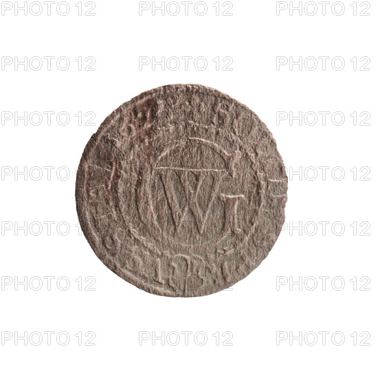 szelag by Ernest Pfahler. Obverse: Prussian eagle with crowned letter S on its chest; rim inscription beginning with a heart and reading GEORG.WILH.MAR.BR.SRIE. Reverse: monogram composed of the letters GW; rim inscription divided by the Hohenzollern coat of arms +SOLID, S.PR - VS, 1625. Ducal Prussia (1525–1701), Königsberg. Coin; diameter 16.0 mm, weight 0.44 g, axis 0°.