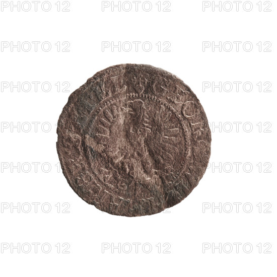 szelag; obverse: Prussian eagle with crowned letter S on its chest; rim inscription beginning with a heart: GEORG.WILH.MAR.BR.SRIEL.; reverse: monogram composed of the letters GW; rim inscription divided by the Hohenzollern coat of arms: +SOLIDVS.PR-; rosettes; Hohenzollern coat of arms; date 1625; mint: Königsberg, Ducal Prussia (1525–1701); maker: George William Hohenzollern (Elector of Brandenburg; Prince of Prussia; 1620–1640); coin (szelag); diameter 15.9 mm; weight 0.42 g; axis 0°.