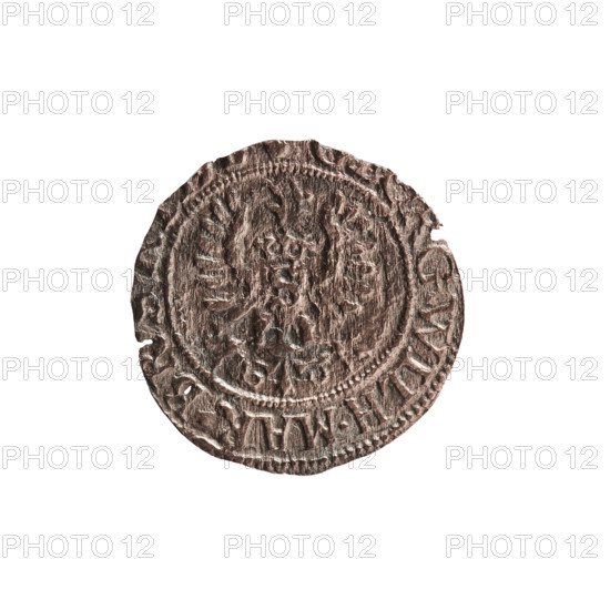 szelag, Ernest Pfahler, eagles, George William Hohenzollern (Elector of Brandenburg; Prince of Prussia; 1620–1640), rosettes, Hohenzollern (coat of arms). Obverse: Prussian eagle with a crowned letter S on its chest; in the rim between the borders an inscription beginning with a heart — the hallmark, G.WILH.MAR.BR. Reverse: monogram composed of the letters GW; in the rim between the borders an inscription divided by the Hohenzollern coat of arms +SOLIDVS.PR–VSSIA. Date: 1626. Place: Ducal Prussia, Königsberg. Coin: diameter 15.7 mm, weight 0.40 g, axis 0°.