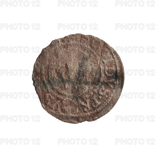 szelag, obverse Prussian eagle with crowned letter S on its chest; rim inscription beginning with a heart - the hallmark GEO, LH.MAR.BR.SRIEL. Reverse monogram composed of the letters GW; rim inscription beginning with a rosette, divided by the Hohenzollern coat of arms, IDVS.PR - VS, 1619-1640. Features eagles, rosettes, Hohenzollern coat of arms; maker George William Hohenzollern (Elector of Brandenburg; Prince of Prussia; 1620-1640). Ducal Prussia (1525-1701), Königsberg. Coin (szelag): diameter 16.2 mm, weight 0.47 g, axis 0 degrees.