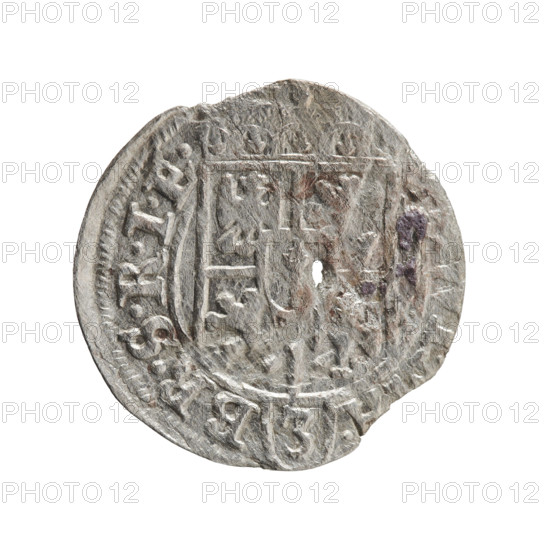One-and-a-half; Ernest Pfahler; George William Hohenzollern (Elector of Brandenburg; Duke of Prussia; 1620–1640). Obverse: under the ducal mitre a five-field coat of arms; below in the shield a value numeral '3'; in the rim between borders an inscription separated by the mitre and the value numeral. Reverse: royal orb with a cross whose arms terminate in finials; in the lower part of the orb the value numerals '24'; on the sides of the cross the date numerals '-6'; in the rim between the borders an inscription divided by a cross and a heart, with hallmark '.MONE., - DVC.PRVS., 1626.' Ducal Prussia (1525–1701), Königsberg. Coin: diameter 19.4 mm, weight 0.67 g, axis 200°.