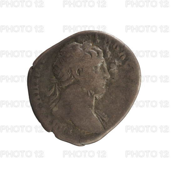 Denarius, Trajan (53–117; Roman emperor 98–117). Obverse: bust of Trajan wearing a laurel wreath, right, inscription 'IMP TRAIANO AVG GER DAC'. Reverse: Pax standing left in long robe, holding a torch over a pile of loot and a cornucopia in left, inscription 'COS V P P S P Q R'. Roman Empire, 103–111 CE. Coin; weight 2.92 g; axis 180°.