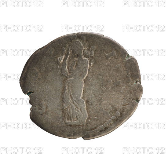 Denarius, Hadrian (76–138; Roman emperor 117–138). Obverse: Emperor's head in a laurel wreath facing right with inscription 'HADRIANVS AVGVSTVS'. Reverse: Annona veiled and standing facing, with legend 'COS III'. Iconography includes imperial bust and personification Pudicitia (Standing Pudicitia). Date: 125–128. Roman Empire (27 BC–476), Rome. Coin; weight 2.99 g; axis 180 degrees.
