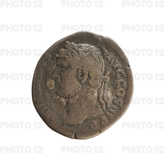 Denarius, Hadrian (76–138; Roman emperor 117–138). Obverse: Head of the emperor with a laurel wreath facing left, inscribed HAD AVG COS III PP. Reverse: AFRICA — Personification of Africa half-reclining, facing left, wearing an elephant skin, holding a scorpion in one hand and a cornucopia in the other, with a basket of fruit at her feet. Date: 134–138. Roman Empire. Rome. Coin. Weight: 3.20 g.