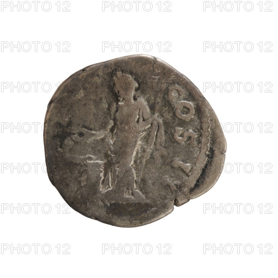 Denarius, Aelius (101–138; successor of Hadrian 136–138). Obverse: head (bust) of Aelius right; inscription 'ADV. L AELIVS'. Reverse: Salus standing turned left in front of an altar, feeding a snake coiled around the altar with a patera in his right hand; inscription 'COS II'. Roman Imperial coin, 137 CE. Silver, weight 3.16 g, axis 180°. Roman Empire (27 BC–476), Rome.