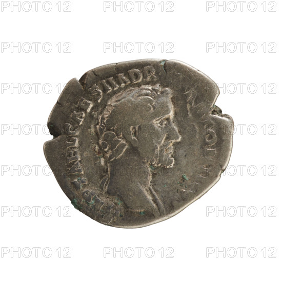 Denarius of Antoninus Pius (86–161; Roman emperor 138–161). Obverse: Emperor's head right with legend 'IMP T AEL CAES HADR ANTONINVS'. Reverse: Pax standing facing left, holding a branch in his right hand and a cornucopia in his left, with legend 'AVG PI, SPM, OS II PP'. Cornucopia and twig as attributes. Iconography related to Antoninus Pius and Pax. Roman, 139 CE. Silver coin (denarius), weight 3.01 g, axis 180°.