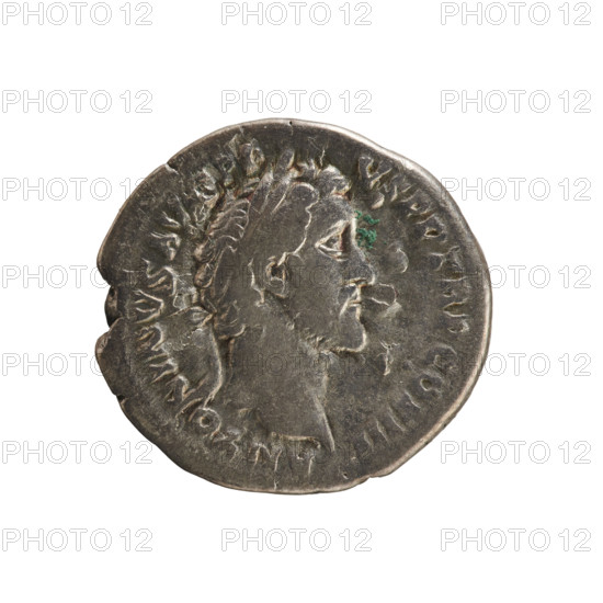 denarius, Antoninus Pius (86–161; Roman emperor 138–161); obverse: emperor's bust right with laurel wreath, legend ANTONINVS AVG PI V S PP TR P COS III; reverse: Clementia (personification) standing left holding a patera in her right hand and a scepter in her left, legend CLEMEN TIA AVG; 140–143; Roman Empire (27 BC–476), Rome; coin; weight 3.23 g; axis 180 degrees.