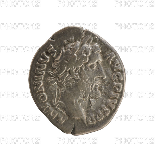 Denarius of Antoninus Pius (86–161; Roman emperor 138–161). Obverse: Emperor's head in a laurel wreath right; inscription ANTONINVS AVG PIVS PP; pearl border. Reverse: Winged lightning above the throne; inscription C O S I I I; pearl border. Date: 145–161. Roman Empire (27 BC–476). Rome. Coin, weight 3.25 g.