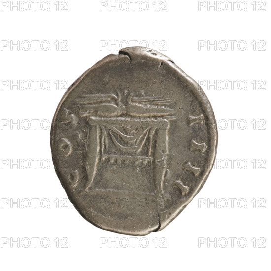 Denarius of Antoninus Pius (86–161; Roman emperor 138–161). Obverse: Emperor's head in a laurel wreath right; legend ANTONINVS AVG PIVS PP; pearl border. Reverse: Winged lightning above the throne; legend C O S I I I; pearl border. Silver coin, weight 3.25 g; Roman Empire, Rome; dated 145–161.