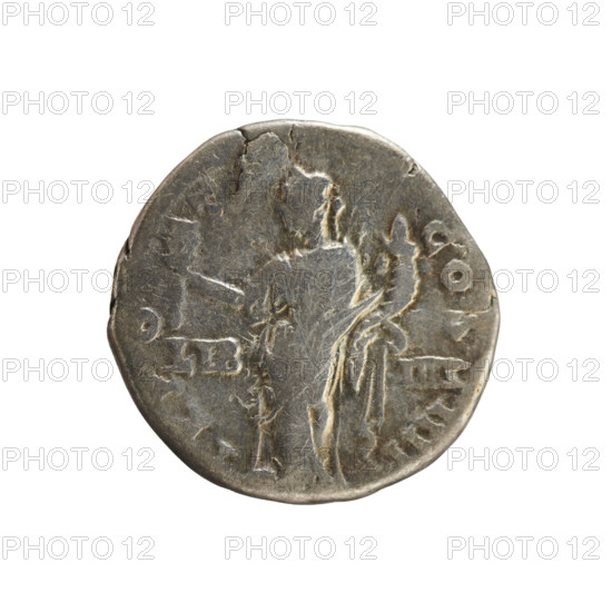 denarius, Antoninus Pius (86–161; Roman emperor 138–161) — iconography: imperial busts, Liberalitas (personification); obverse: Emperor's head in a laurel wreath facing right, inscription NTONINV AVG PIVS PP; reverse: Liberalitas stands facing left holding an abacus in her raised right hand and a cornucopia in her left, legend TR P QVÆST COS IIII (partially recorded as LIB IIII); date: 145–161; Roman Empire (27 BC–476); Rome; coin; weight 3.18 g; axis 180°.