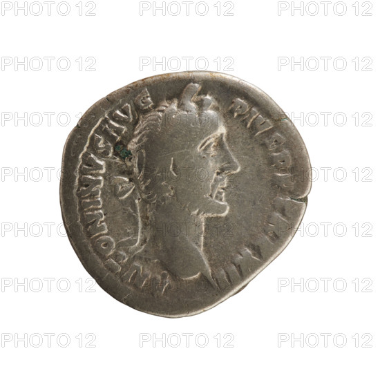 Denarius, Antoninus Pius (86–161; Roman emperor 138–161). Obverse: Emperor's head wearing a laurel wreath facing right; pearl border; inscription ANTONINVS AVG PIVS PP TR P XII. Reverse: Fortuna stands facing left, holding a rudder resting on a globe in her right hand and a cornucopia in her left; pearl border. Roman coin, 148–149 CE; weight 3.23 g; axis 180°.