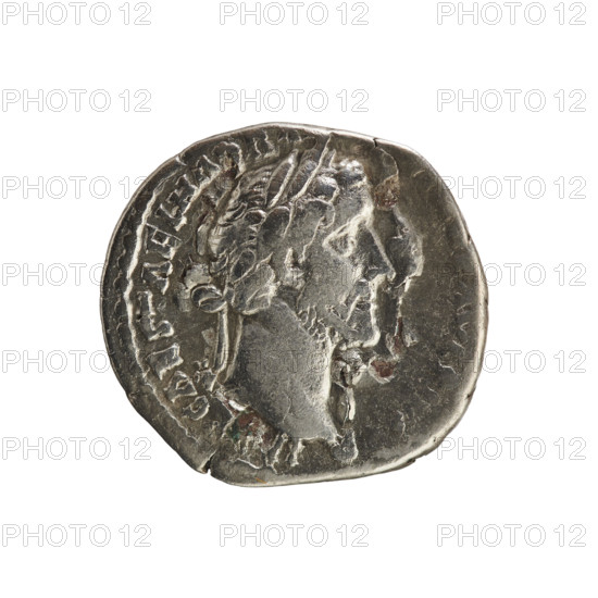 Denarius, Antoninus Pius (86–161; Roman emperor 138–161). Obverse: IMP CAES T AEL HADR A, AVG PIVS — head of the emperor in a laurel wreath facing right; pearl border. Reverse: TR POT XV COS IIII — Tranquillitas stands turned right, holding a rudder in her left hand and ears of corn in her right, inscription RAN under the line. Dates 151–152. Roman imperial coin; weight 3.44 g; axis 180°. Attributes: ears of corn, rudder; personification: Tranquillitas.