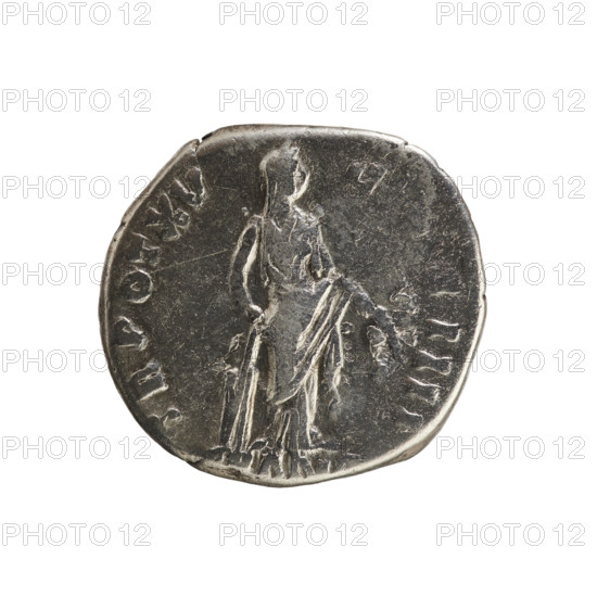 Denarius, Antoninus Pius (86–161; Roman emperor 138–161). Obverse: IMP CAES T AEL HADR A, AVG PIVS — head of the emperor in a laurel wreath right; pearl border. Reverse: TR POT XV COS IIII — Tranquillitas standing turned right, holding a rudder in her left hand and ears of corn in her right, inscription RAN beneath line. 151–152 CE, Roman Empire (27 BC–476), Rome; coin, weight 3.44 g, axis 180°.