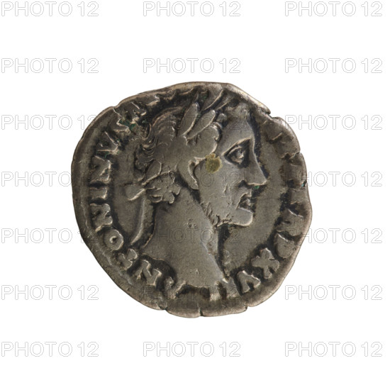 Denarius of Antoninus Pius (86–161; Roman Emperor 138–161). Obverse: Emperor's head in a laurel wreath facing right; legend ANTONINVS A, S PP TR P XVII; pearl border. Reverse: Fortuna standing turned right, holding a rudder in her right hand and a cornucopia in her left; traces of letters; pearl border. Roman Empire, 153–154 CE. Rome. Silver coin (denarius), weight 3.30 g, axis 180°.