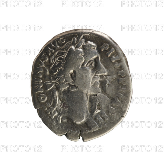 Denarius, Antoninus Pius (86–161; Roman emperor 138–161). Obverse: Emperor's head in a laurel wreath facing right; legend ANTONINVS AVG PIVS PP IMP II; pearl border. Reverse: Annona standing facing left, holding ears of corn in her right hand, resting on a modius standing on a partially visible ship; legend TR POT XIX C O S IIII; pearl border. Date: 155–156. Roman Empire (27 BC–476). Rome. Coin; weight 3.10 g; axis 180°.